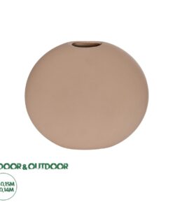 GloboStar® Artificial Garden LANZAROTE 21290 Διακοσμητικό Κεραμικό Βάζo Καφέ Π15 x Μ15 x Υ14cm
