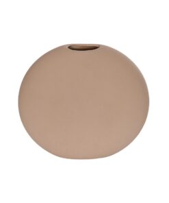 GloboStar® Artificial Garden LANZAROTE 21290 Διακοσμητικό Κεραμικό Βάζo Καφέ Π15 x Μ15 x Υ14cm