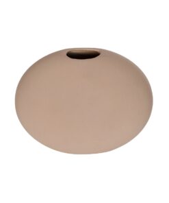 GloboStar® Artificial Garden LANZAROTE 21290 Διακοσμητικό Κεραμικό Βάζo Καφέ Π15 x Μ15 x Υ14cm