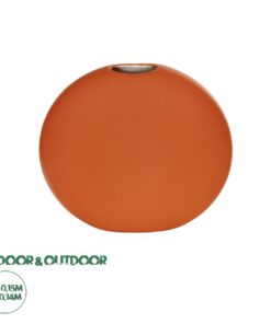 GloboStar® Artificial Garden CINNAMON 21291 Διακοσμητικό Κεραμικό Βάζo Πορτοκαλί Π15 x Μ15 x Υ14cm