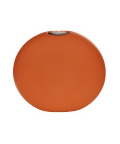 GloboStar® Artificial Garden CINNAMON 21291 Διακοσμητικό Κεραμικό Βάζo Πορτοκαλί Π15 x Μ15 x Υ14cm