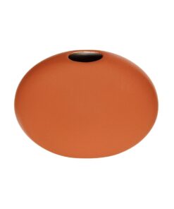 GloboStar® Artificial Garden CINNAMON 21291 Διακοσμητικό Κεραμικό Βάζo Πορτοκαλί Π15 x Μ15 x Υ14cm