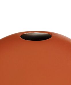 GloboStar® Artificial Garden CINNAMON 21291 Διακοσμητικό Κεραμικό Βάζo Πορτοκαλί Π15 x Μ15 x Υ14cm