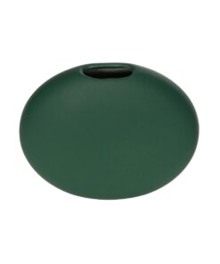 GloboStar® Artificial Garden MENORCA 21292 Διακοσμητικό Κεραμικό Βάζo Πράσινο Π15 x Μ15 x Υ14cm