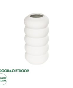 GloboStar® Artificial Garden NOUVEAU 21293 Διακοσμητικό Κεραμικό Βάζo Λευκό Π8 x Μ8 x Υ16cm