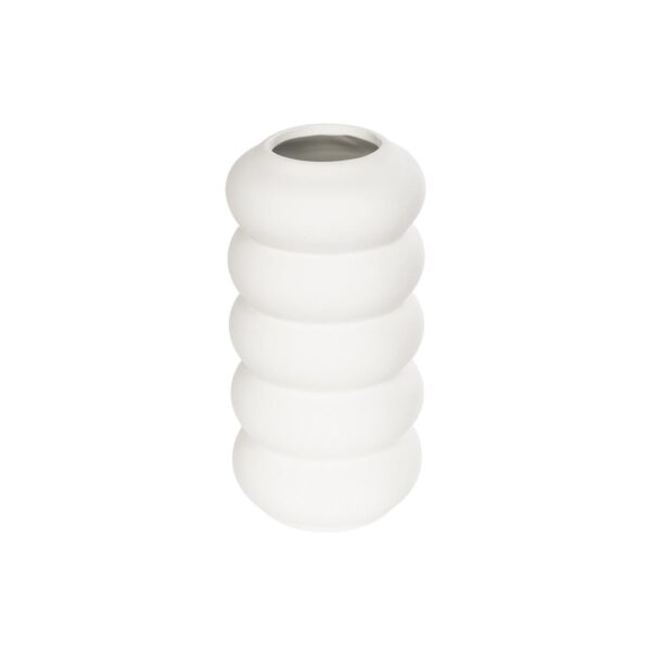 GloboStar® Artificial Garden NOUVEAU 21293 Διακοσμητικό Κεραμικό Βάζo Λευκό Π8 x Μ8 x Υ16cm