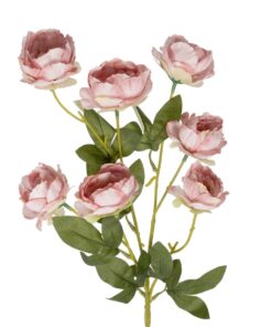 GloboStar® Artificial Garden PINK BRANCH PEONY 21296 Τεχνητό Διακοσμητικό Κλαδί Ρόζ Παιώνιας Y76cm