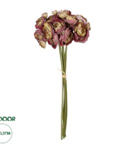 GloboStar® Artificial Garden PINK CAMELA BOUQUET 21299 Τεχνητό Διακοσμητικό Μπουκέτο Ρόζ Καμέλια Y37cm