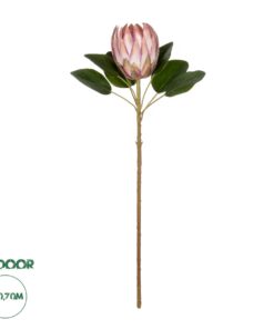 GloboStar® Artificial Garden PINK KING FLOWER BRANCH 21300 Τεχνητό Διακοσμητικό Κλαδί KING FLOWER Ρόζ Y70cm
