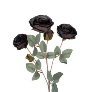 GloboStar® Artificial Garden PURPLE BRANCH 21301 Τεχνητό Διακοσμητικό Κλαδί Τριαντάφυλλα Μωβ Y60cm