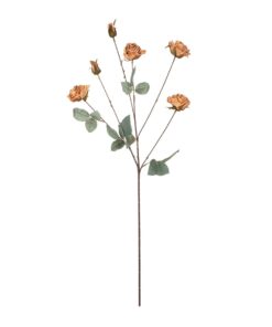 GloboStar® Artificial Garden PINK ROSE BRANCH 21302 Τεχνητό Διακοσμητικό Κλαδί Τριαντάφυλλα Ροζ Y80cm
