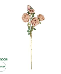 GloboStar® Artificial Garden OLD PINK ROSE BRANCH 21304 Τεχνητό Διακοσμητικό Κλαδί Τριαντάφυλλα Ροζ Y82cm