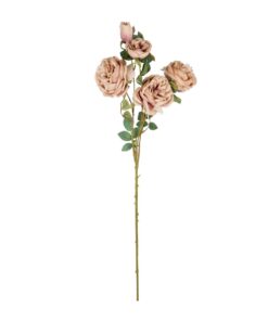 GloboStar® Artificial Garden OLD PINK ROSE BRANCH 21304 Τεχνητό Διακοσμητικό Κλαδί Τριαντάφυλλα Ροζ Y82cm