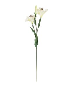 GloboStar® Artificial Garden WHITE LILY BRANCH 21310 Τεχνητό Διακοσμητικό Κλαδί Λευκό Κρίνο Y90cm