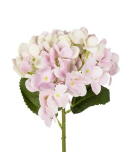 GloboStar® Artificial Garden PINK HYDRANGEA BRANCH 21318 Τεχνητό Διακοσμητικό Κλαδί Ροζ Ορτανσία Y48cm