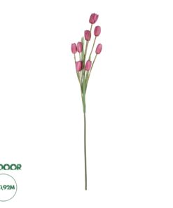 GloboStar® Artificial Garden PINK TULIP BRANCH 21319 Τεχνητό Διακοσμητικό Κλαδί Ροζ Τουλίπα Y92cm