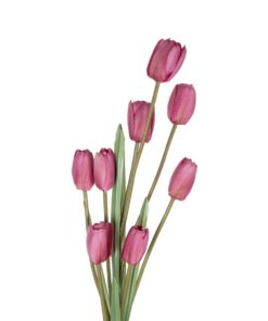 GloboStar® Artificial Garden PINK TULIP BRANCH 21319 Τεχνητό Διακοσμητικό Κλαδί Ροζ Τουλίπα Y92cm