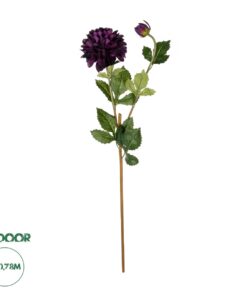 GloboStar® Artificial Garden PURPLE DHALIA BRANCH 21323 Τεχνητό Διακοσμητικό Μωβ Κλαδί Ντάλια Y78cm