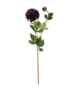 GloboStar® Artificial Garden PURPLE DHALIA BRANCH 21323 Τεχνητό Διακοσμητικό Μωβ Κλαδί Ντάλια Y78cm