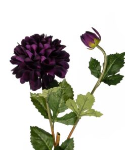 GloboStar® Artificial Garden PURPLE DHALIA BRANCH 21323 Τεχνητό Διακοσμητικό Μωβ Κλαδί Ντάλια Y78cm