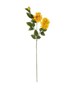 GloboStar® Artificial Garden ORANGE DHALIA BRANCH 21324 Τεχνητό Διακοσμητικό Πορτοκαλί Κλαδί Ντάλια Y115cm