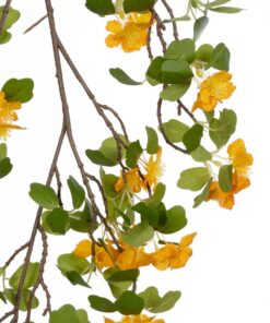 GloboStar® Artificial Garden ORANGE APRICOT BRANCH 21325 Τεχνητό Διακοσμητικό Πορτοκαλί Κλαδί Ροδακινίας Y100cm
