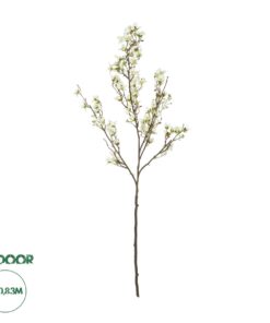GloboStar® Artificial Garden WHITE FORSYTHIA BRANCH 21326 Τεχνητό Διακοσμητικό Λευκό Κλαδί Φορσύθιας Y83cm