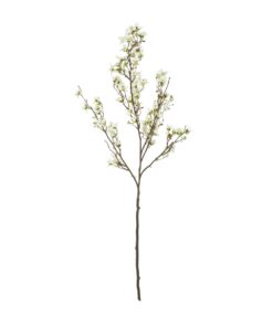 GloboStar® Artificial Garden WHITE FORSYTHIA BRANCH 21326 Τεχνητό Διακοσμητικό Λευκό Κλαδί Φορσύθιας Y83cm