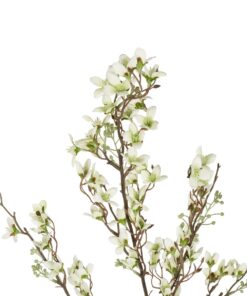 GloboStar® Artificial Garden WHITE FORSYTHIA BRANCH 21326 Τεχνητό Διακοσμητικό Λευκό Κλαδί Φορσύθιας Y83cm