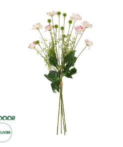 GloboStar® Artificial Garden PINK CANAION FLOWER BOUQUET 21327 Τεχνητό Διακοσμητικό Μπουκέτο Ροζ Κάννα Y60cm