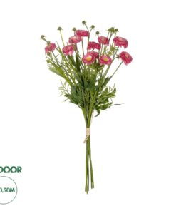 GloboStar® Artificial Garden PINK CHRYSANTHEMUM BOUQUET 21328 Τεχνητό Διακοσμητικό Μπουκέτο Ροζ Χρυσάνθεμο Y50cm