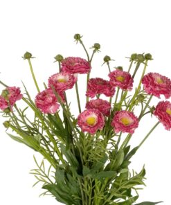 GloboStar® Artificial Garden PINK CHRYSANTHEMUM BOUQUET 21328 Τεχνητό Διακοσμητικό Μπουκέτο Ροζ Χρυσάνθεμο Y50cm