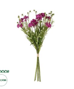 GloboStar® Artificial Garden PURPLE CHRYSANTHEMUM BOUQUET 21329 Τεχνητό Διακοσμητικό Μπουκέτο Μωβ Χρυσάνθεμο Y50cm