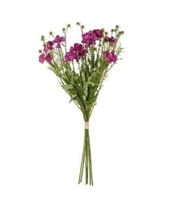 GloboStar® Artificial Garden PURPLE CHRYSANTHEMUM BOUQUET 21329 Τεχνητό Διακοσμητικό Μπουκέτο Μωβ Χρυσάνθεμο Y50cm