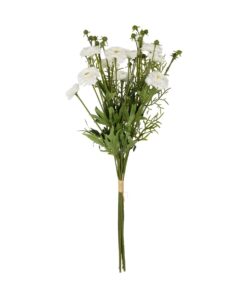 GloboStar® Artificial Garden WHITE CHRYSANTHEMUM BOUQUET 21330 Τεχνητό Διακοσμητικό Μπουκέτο Λευκό Χρυσάνθεμο Y50cm