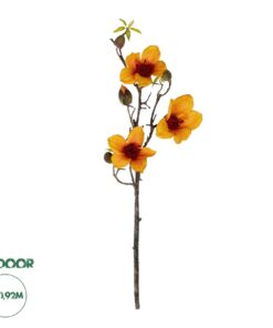 GloboStar® Artificial Garden ORANGE KAPOK BRANCH 21331 Τεχνητό Διακοσμητικό Κλαδί Πορτοκαλί Καποκ Y92cm