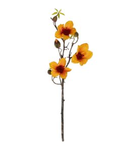 GloboStar® Artificial Garden ORANGE KAPOK BRANCH 21331 Τεχνητό Διακοσμητικό Κλαδί Πορτοκαλί Καποκ Y92cm