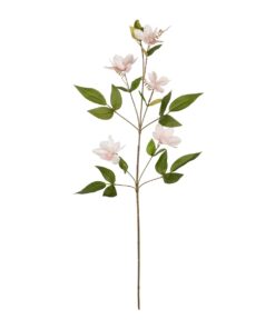 GloboStar® Artificial Garden PALE PINK CLEMANTIS BRANCH 21332 Τεχνητό Διακοσμητικό Κλαδί Ροζ Κλημεντίνα Y80cm
