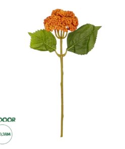 GloboStar® Artificial Garden ORANGE SEDUM BRANCH 21338 Τεχνητό Διακοσμητικό Κλαδί Πορτοκαλί Σέδο Y38cm