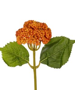 GloboStar® Artificial Garden ORANGE SEDUM BRANCH 21338 Τεχνητό Διακοσμητικό Κλαδί Πορτοκαλί Σέδο Y38cm