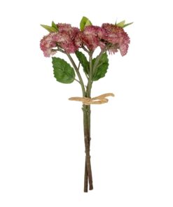 GloboStar® Artificial Garden HOT PINK SEDUM BOUQUET 21347 Τεχνητό Διακοσμητικό Μπουκέτο Ροζ Σέδο Y30cm