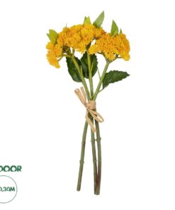 GloboStar® Artificial Garden YELLOW SEDUM BOUQUET 21348 Τεχνητό Διακοσμητικό Μπουκέτο Κίτρινο Σέδο Y30cm
