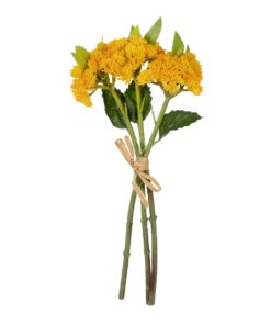 GloboStar® Artificial Garden YELLOW SEDUM BOUQUET 21348 Τεχνητό Διακοσμητικό Μπουκέτο Κίτρινο Σέδο Y30cm