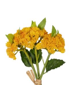 GloboStar® Artificial Garden YELLOW SEDUM BOUQUET 21348 Τεχνητό Διακοσμητικό Μπουκέτο Κίτρινο Σέδο Y30cm