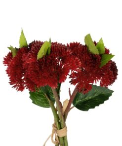 GloboStar® Artificial Garden RED SEDUM BOUQUET 21349 Τεχνητό Διακοσμητικό Μπουκέτο Κόκκινο Σέδο Y30cm