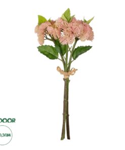 GloboStar® Artificial Garden SALMON PINK SEDUM BOUQUET 21350 Τεχνητό Διακοσμητικό Μπουκέτο Ροζ Σέδο Y30cm