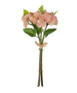 GloboStar® Artificial Garden SALMON PINK SEDUM BOUQUET 21350 Τεχνητό Διακοσμητικό Μπουκέτο Ροζ Σέδο Y30cm