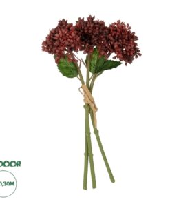 GloboStar® Artificial Garden RED HYACINTH BOUQUET 21353 Τεχνητό Διακοσμητικό Μπουκέτο Κόκκινος Υάκυνθος Y30cm