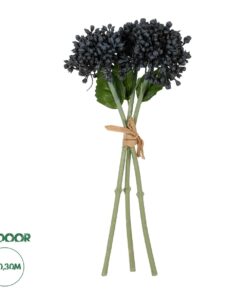 GloboStar® Artificial Garden BLACK HYACINTH BOUQUET 21356 Τεχνητό Διακοσμητικό Μπουκέτο Μαύρο Υάκυνθος Y30cm