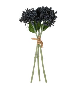 GloboStar® Artificial Garden BLACK HYACINTH BOUQUET 21356 Τεχνητό Διακοσμητικό Μπουκέτο Μαύρο Υάκυνθος Y30cm
